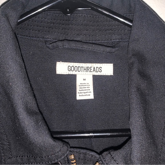 Goodthreads Men's Natural Barncoat Button Jacket Pockets Black Size Medium - Picture 2 of 3